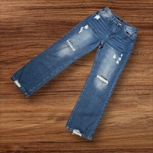 ChicMe Distressed Denim High Rise Wide Leg Jeans